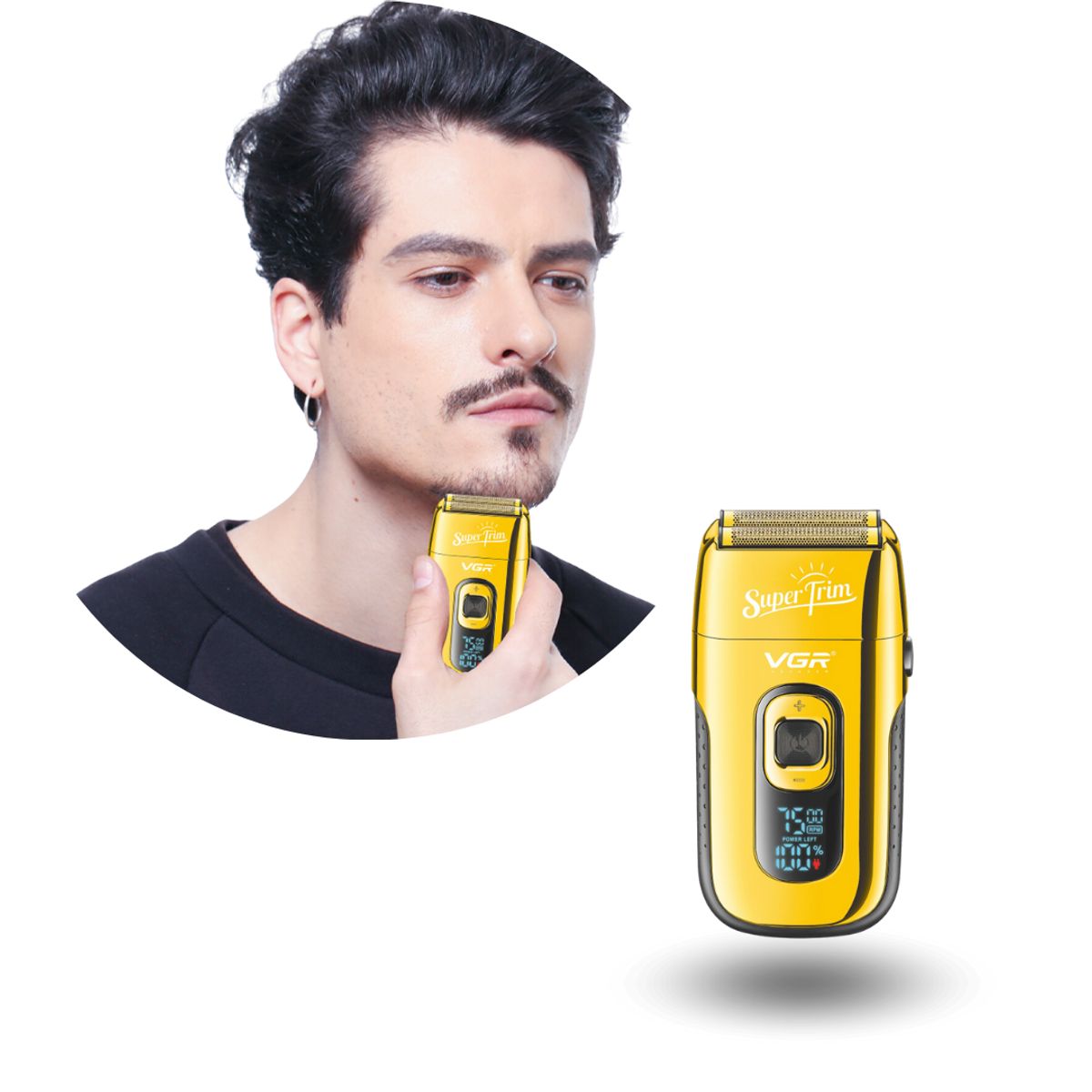 GENERICO - Afeitadora Eléctrica Hombre VGR Trimmer Barba 2en1 Dorado