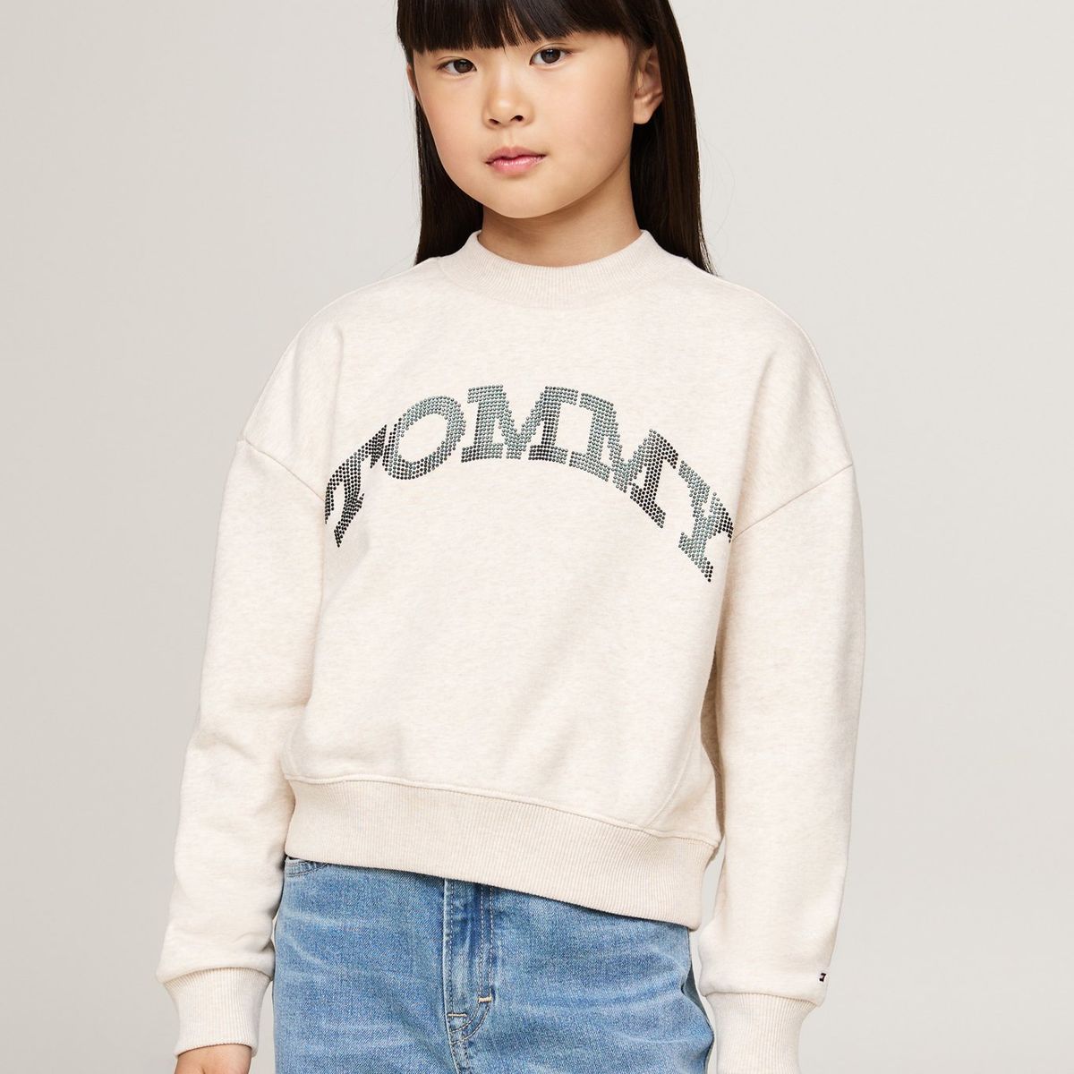 TOMMY HILFIGER - Saco Gris Niña Con Diseño De Puntos En Foil En El Logo Tommy Hilfiger