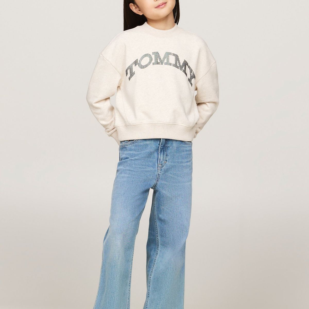 TOMMY HILFIGER - Saco Gris Niña Con Diseño De Puntos En Foil En El Logo Tommy Hilfiger