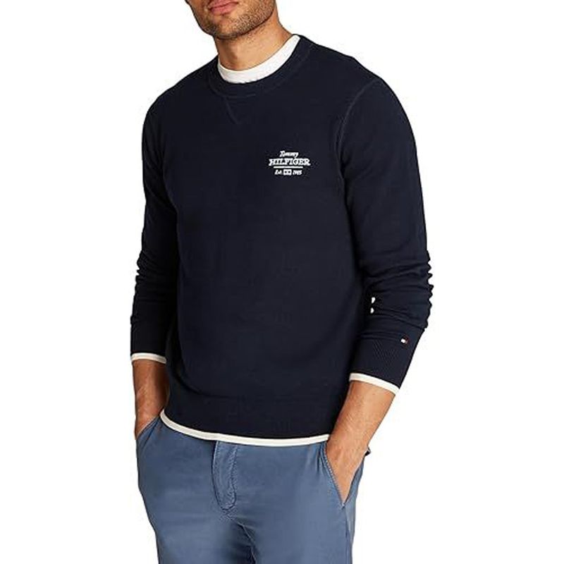 TOMMY HILFIGER - Saco azul con logo gráfico en el pecho Tommy Hilfiger