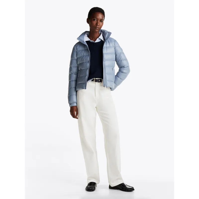 TOMMY HILFIGER - Rompe celeste viento acolchada brillante de plumón Tommy Hilfiger