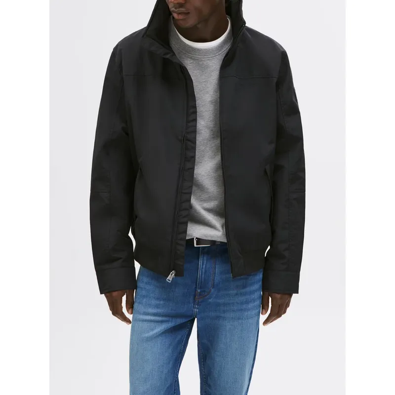 TOMMY HILFIGER - Chaqueta negra regatta con logo Tommy Hilfiger
