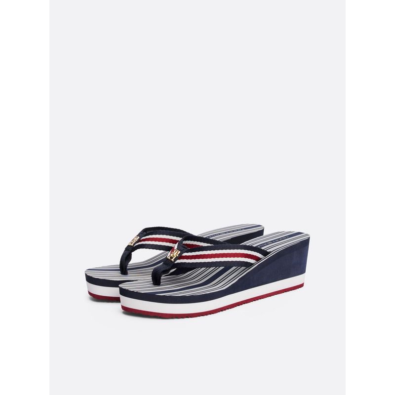 TOMMY HILFIGER - Sandalias negro de plataforma con tiras distintivas Tommy Hilfiger