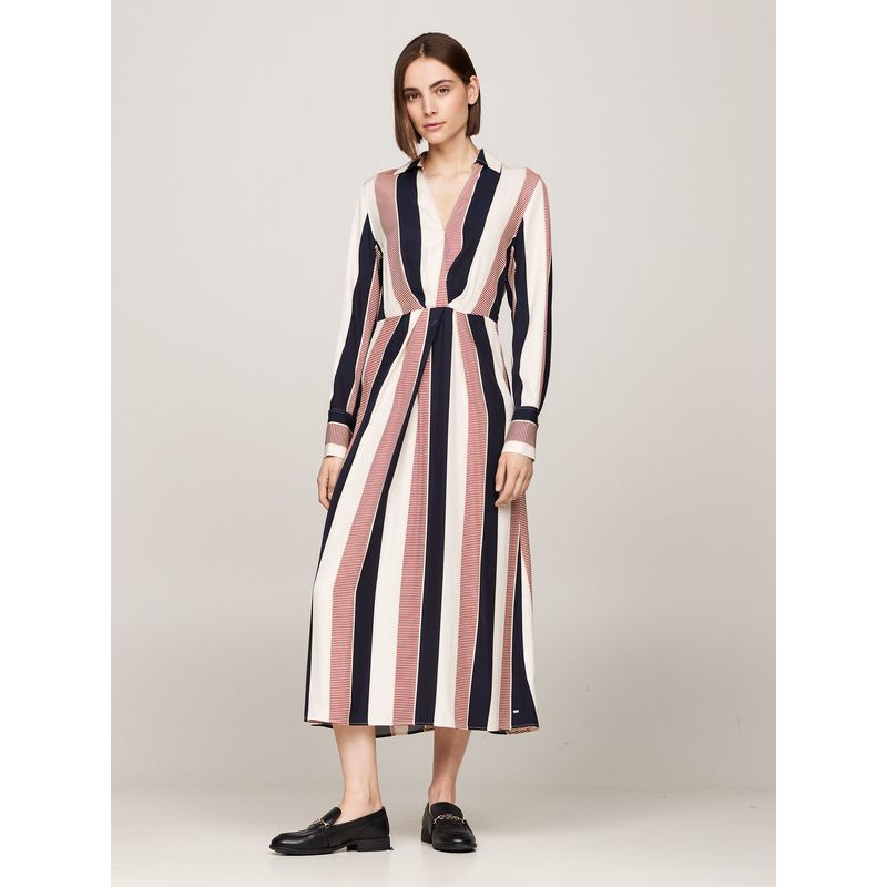 TOMMY HILFIGER - Vestido multicolor largo Global Stripe Tommy Hilfiger