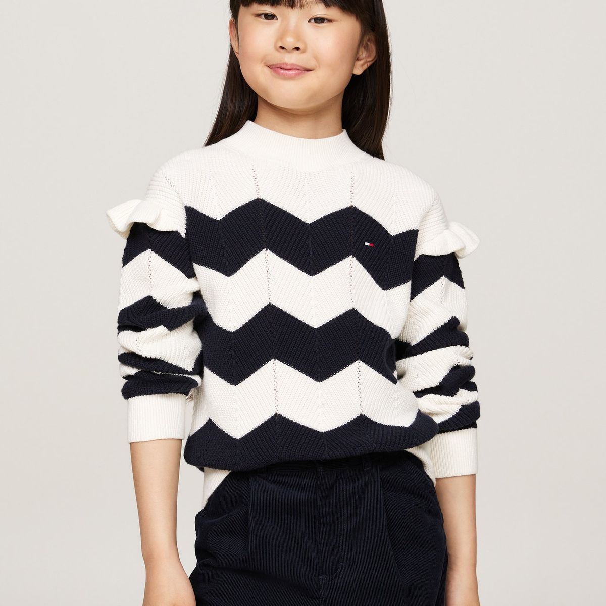 TOMMY HILFIGER - Saco Niña Tejido De Rayas Con Logo Tommy Hilfiger