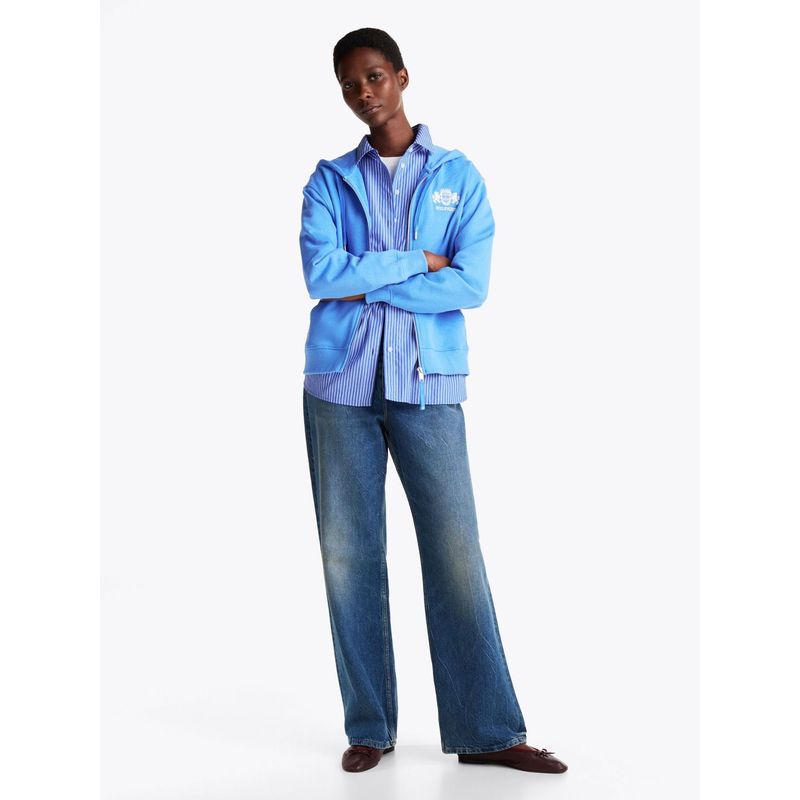 TOMMY HILFIGER - Buzo azul con capota y logo bordado Tommy Hilfiger
