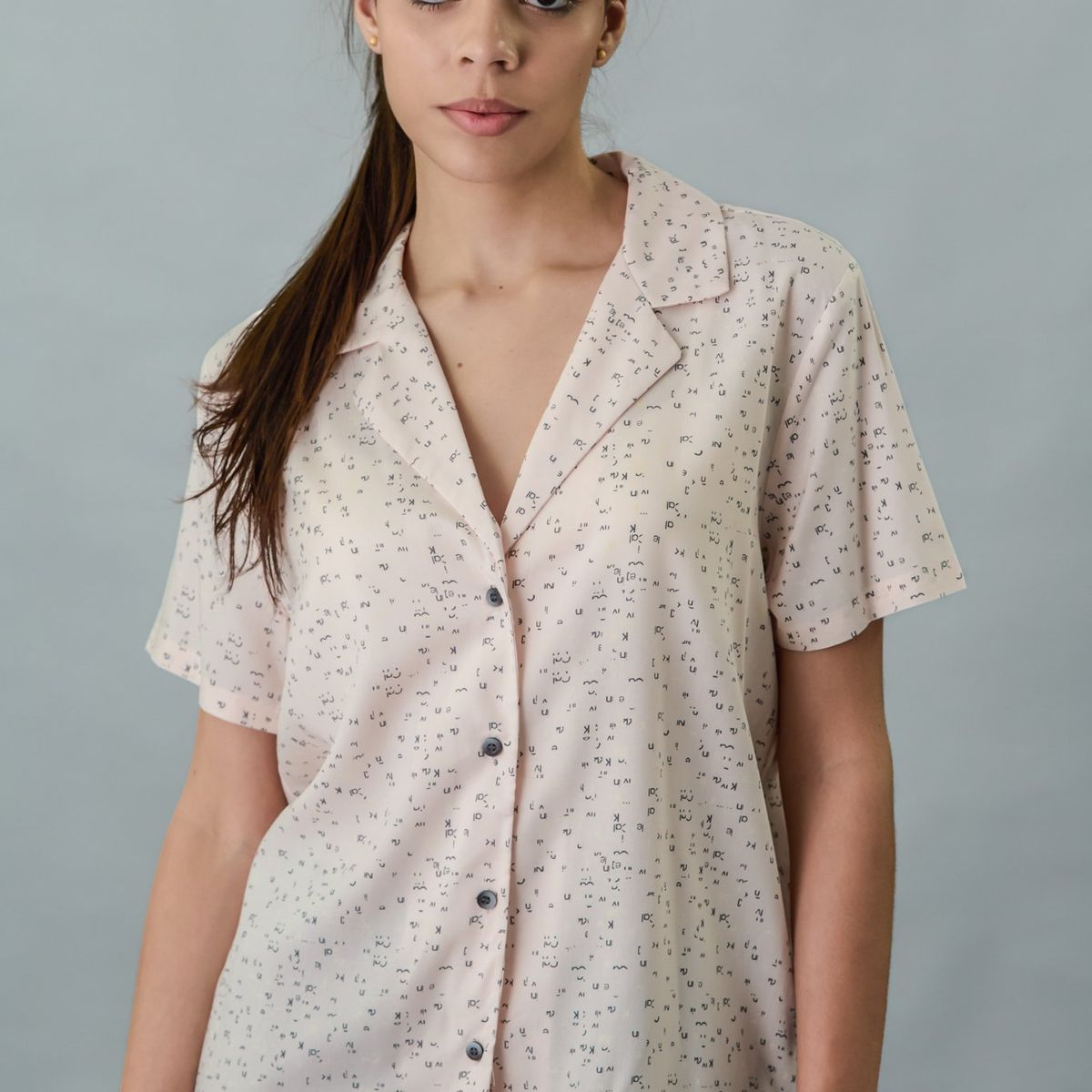 CALVIN KLEIN - Camisa beige beige manga corta - woven viscosa Calvin Klein