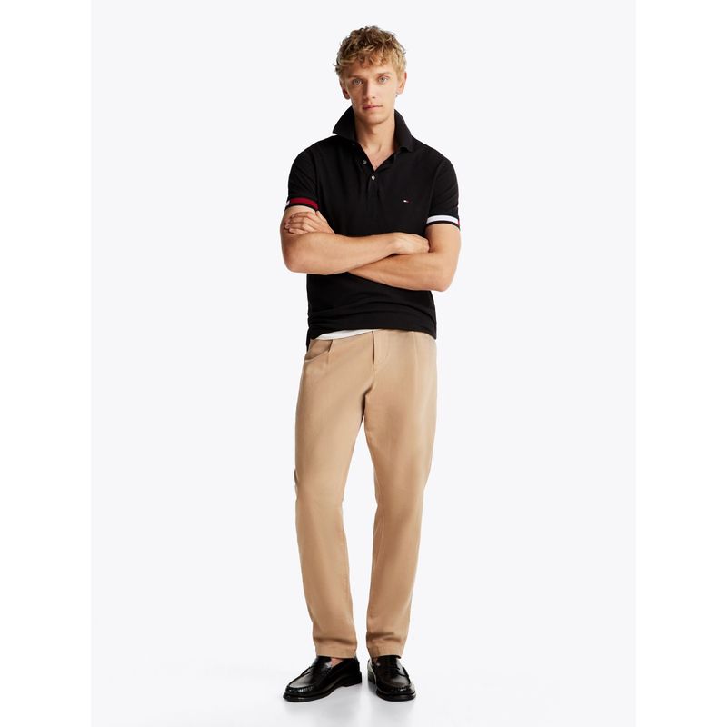 TOMMY HILFIGER - Polo negro de corte slim Tommy Hilfiger