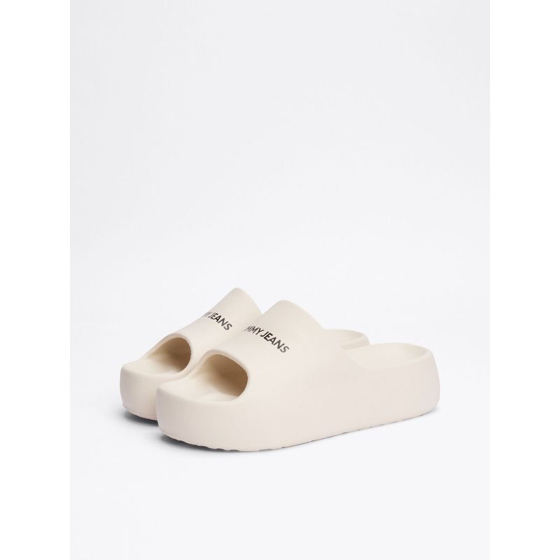 TOMMY HILFIGER - Sandalias beige con plataforma gruesa y logo Tommy Hilfiger