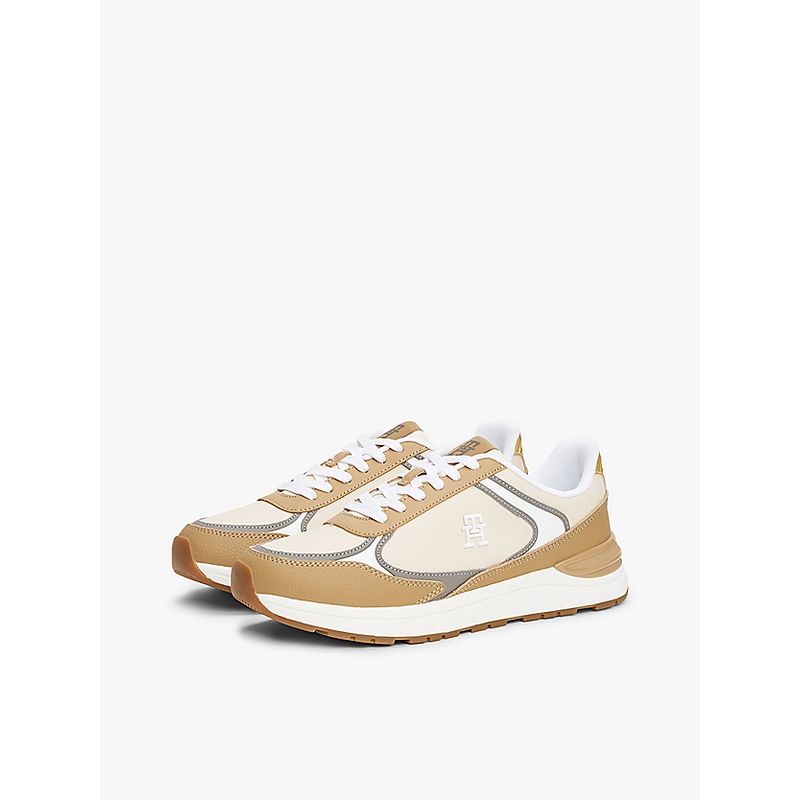 TOMMY HILFIGER - Tenis beige de Cuero con monograma TH Tommy Hilfiger