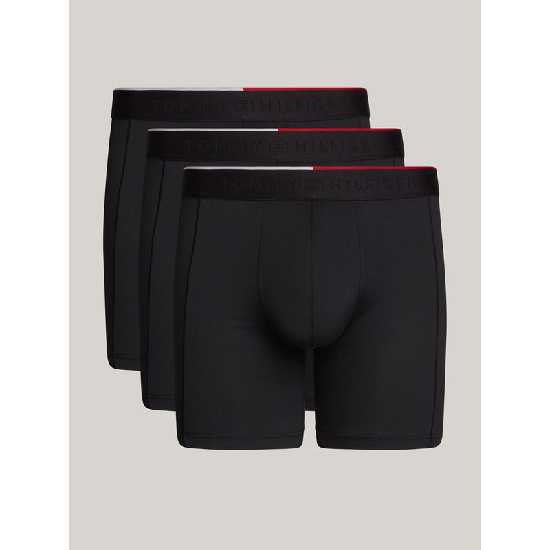 TOMMY HILFIGER - 3 Pack De Boxer Brief Negro En Microfibra Tommy Hilfiger