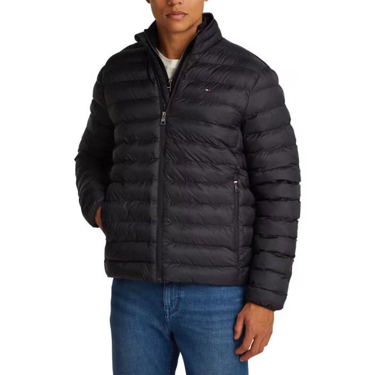 TOMMY HILFIGER - Chaqueta negra Packable Tommy Hilfiger