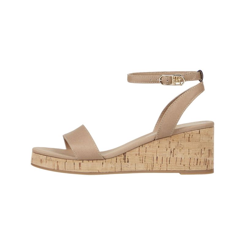 TOMMY HILFIGER - Sandalias beige de cuña media Tommy Hilfiger