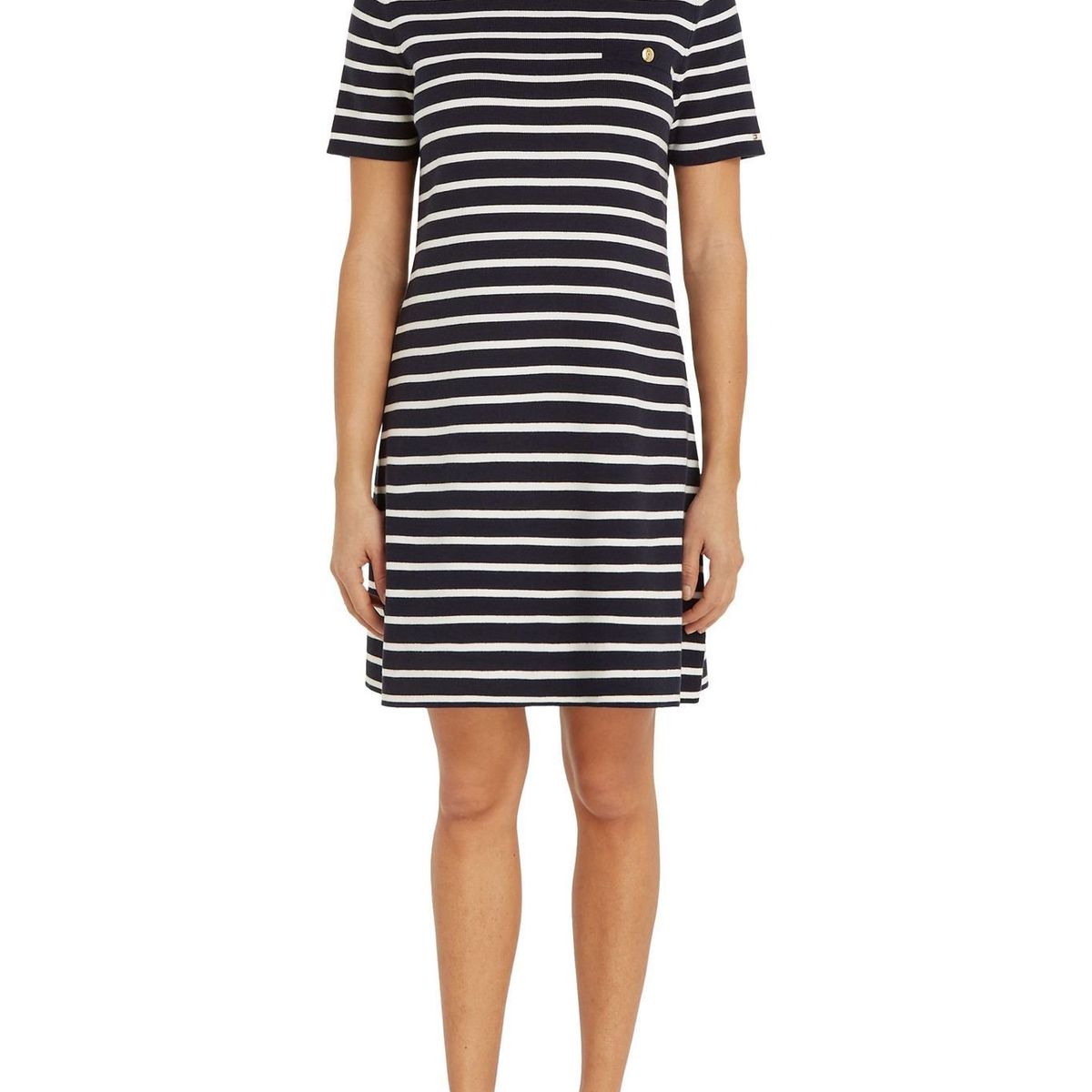 TOMMY HILFIGER - Vestido azul con diseño de rayas Tommy Hilfiger