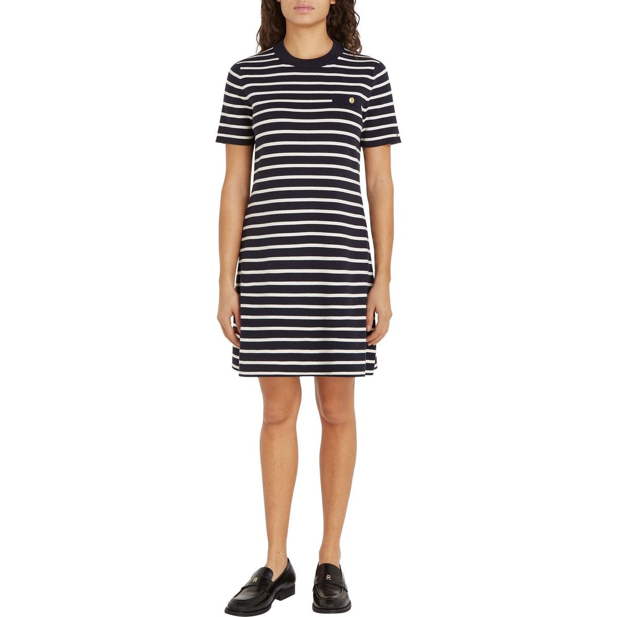 TOMMY HILFIGER - Vestido azul con diseño de rayas Tommy Hilfiger