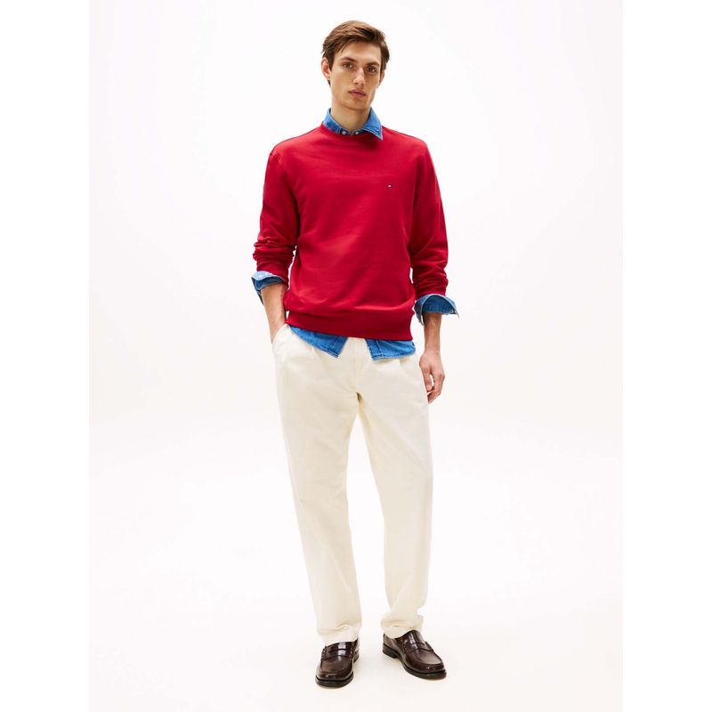 TOMMY HILFIGER - Saco rojo de felpa con cuello redondo Tommy Hilfiger