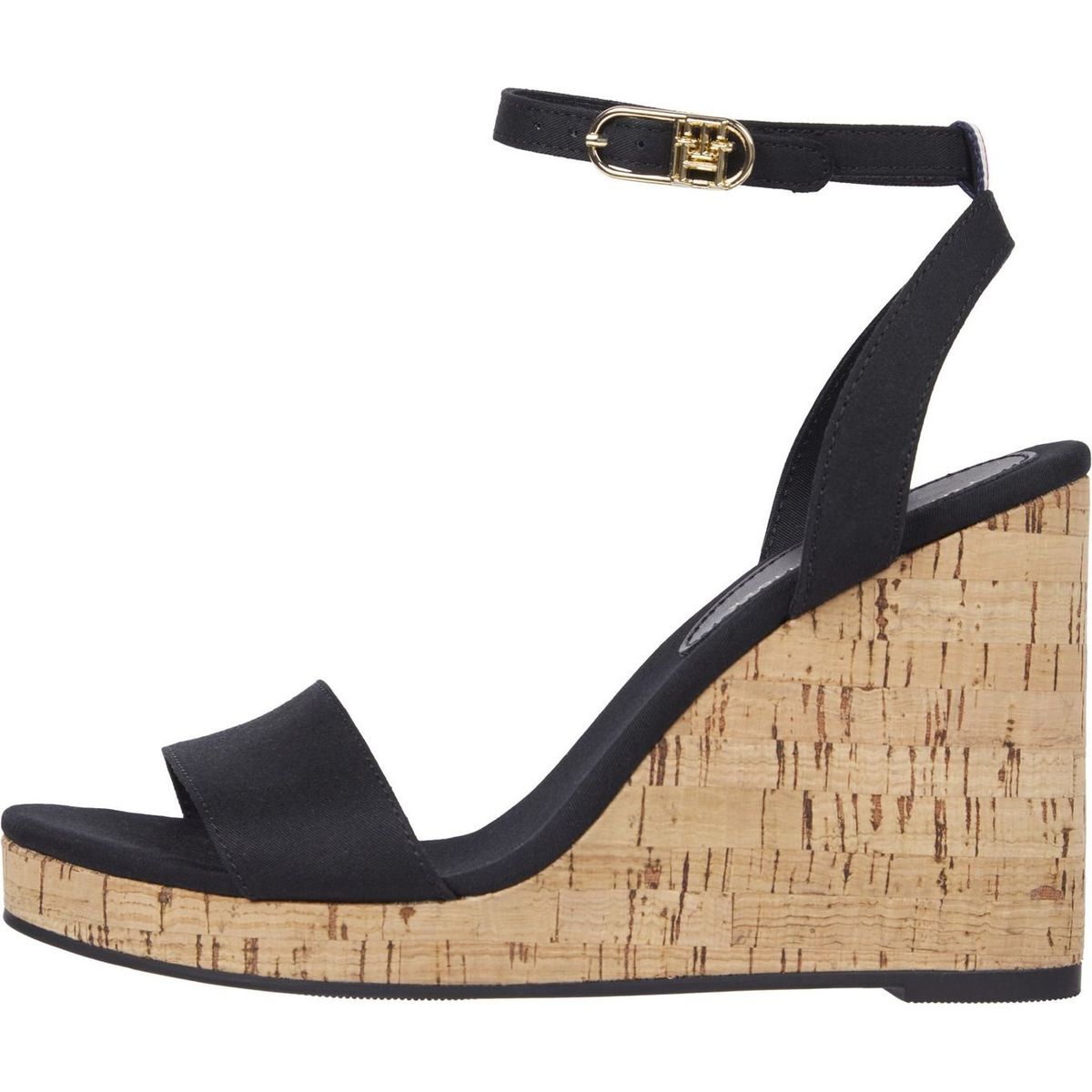 TOMMY HILFIGER - Sandalias negro de cuña media Tommy Hilfiger