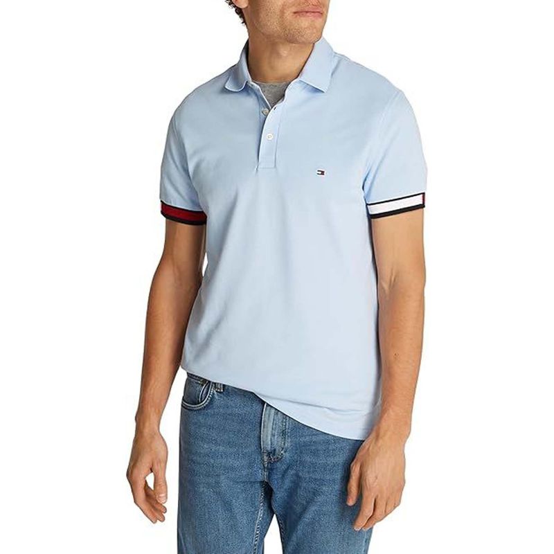 TOMMY HILFIGER - Polo celeste de corte slim Tommy Hilfiger