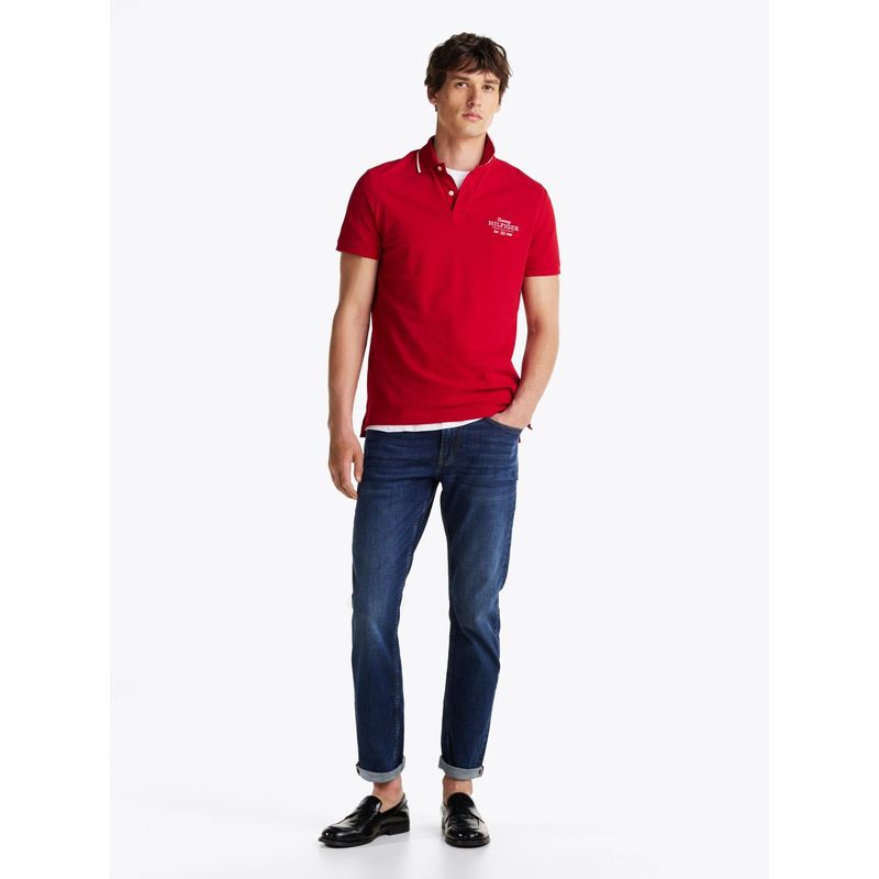 TOMMY HILFIGER - Polo rojo de corte regular con logo gráfico Tommy Hilfiger