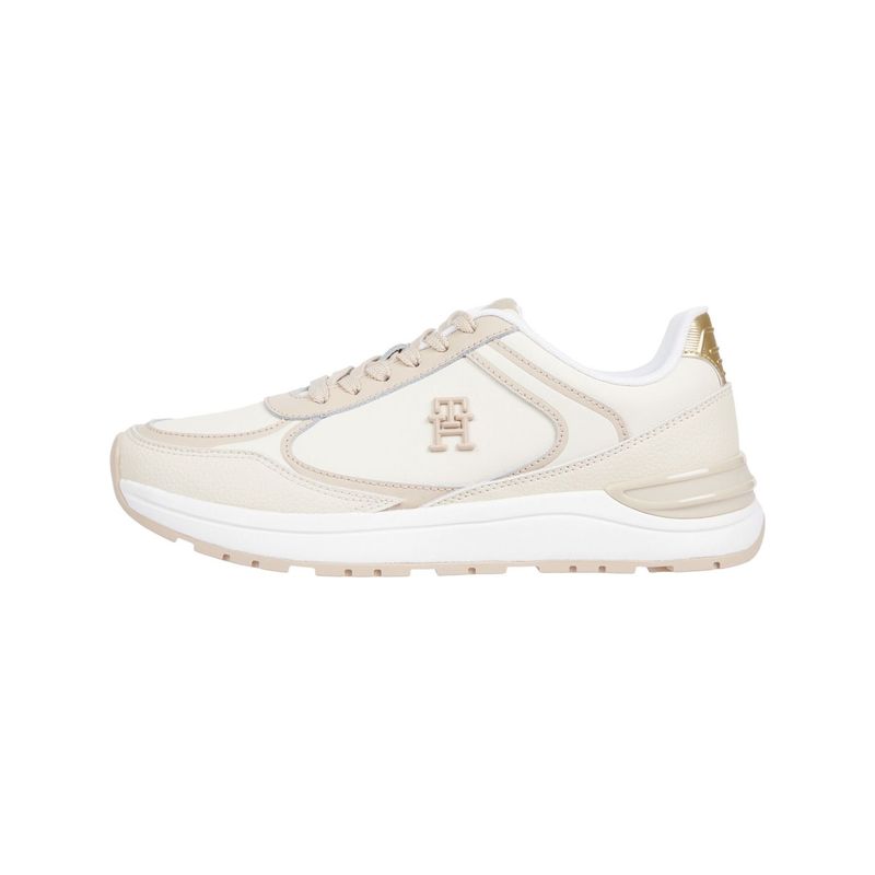 TOMMY HILFIGER - Tenis beige de Cuero con monograma TH Tommy Hilfiger