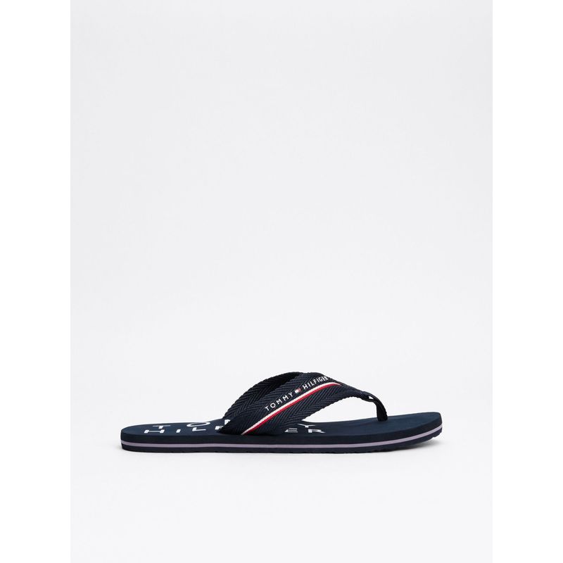 TOMMY HILFIGER - Sandalias azul distintivas con logos Tommy Hilfiger