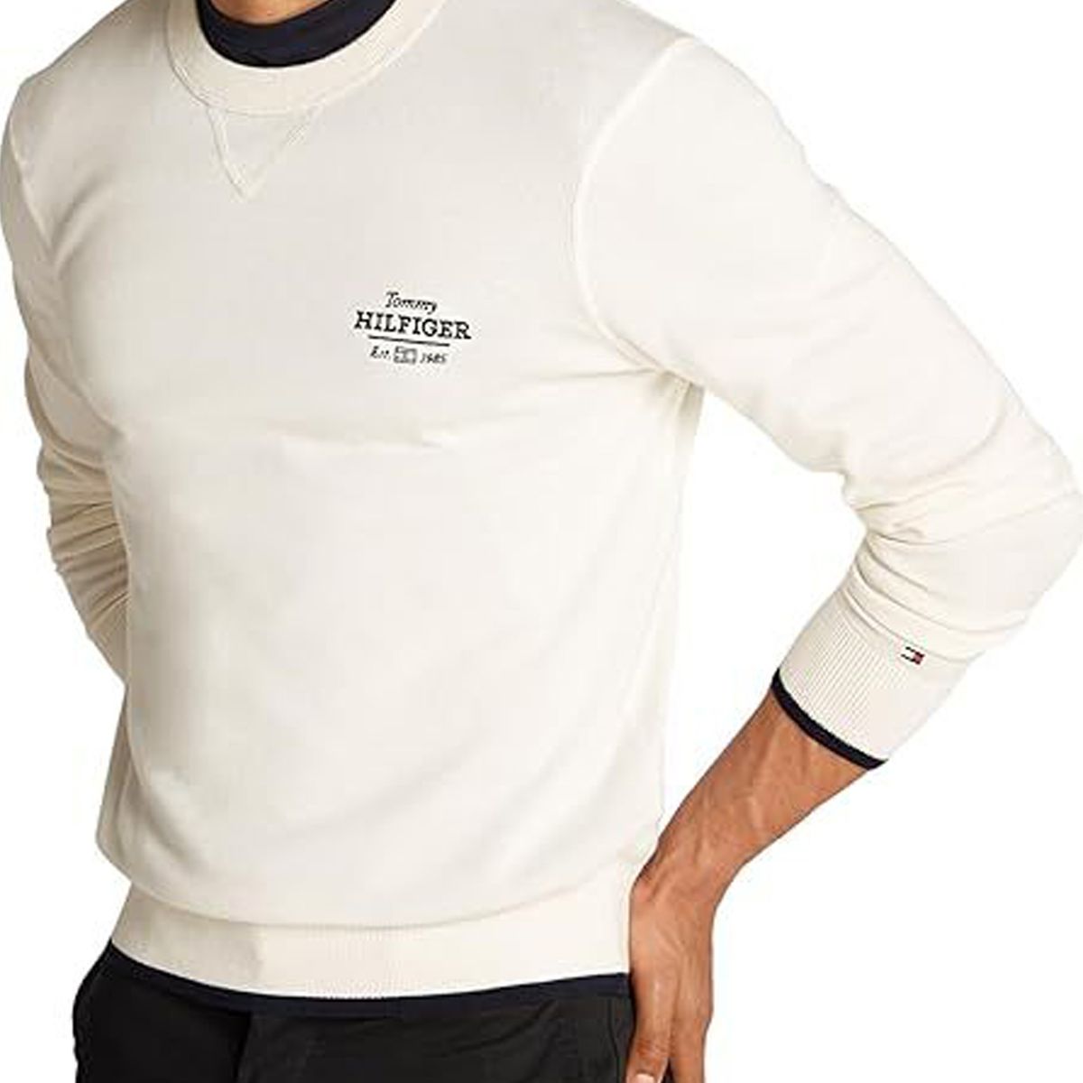 TOMMY HILFIGER - Saco blanco con logo gráfico en el pecho Tommy Hilfiger