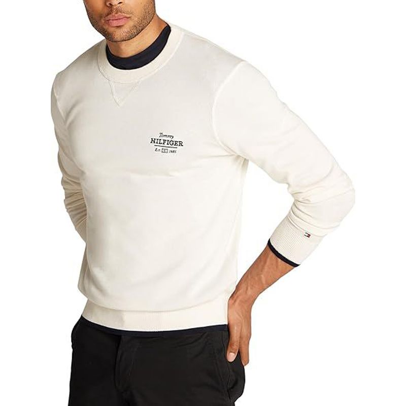 TOMMY HILFIGER - Saco blanco con logo gráfico en el pecho Tommy Hilfiger