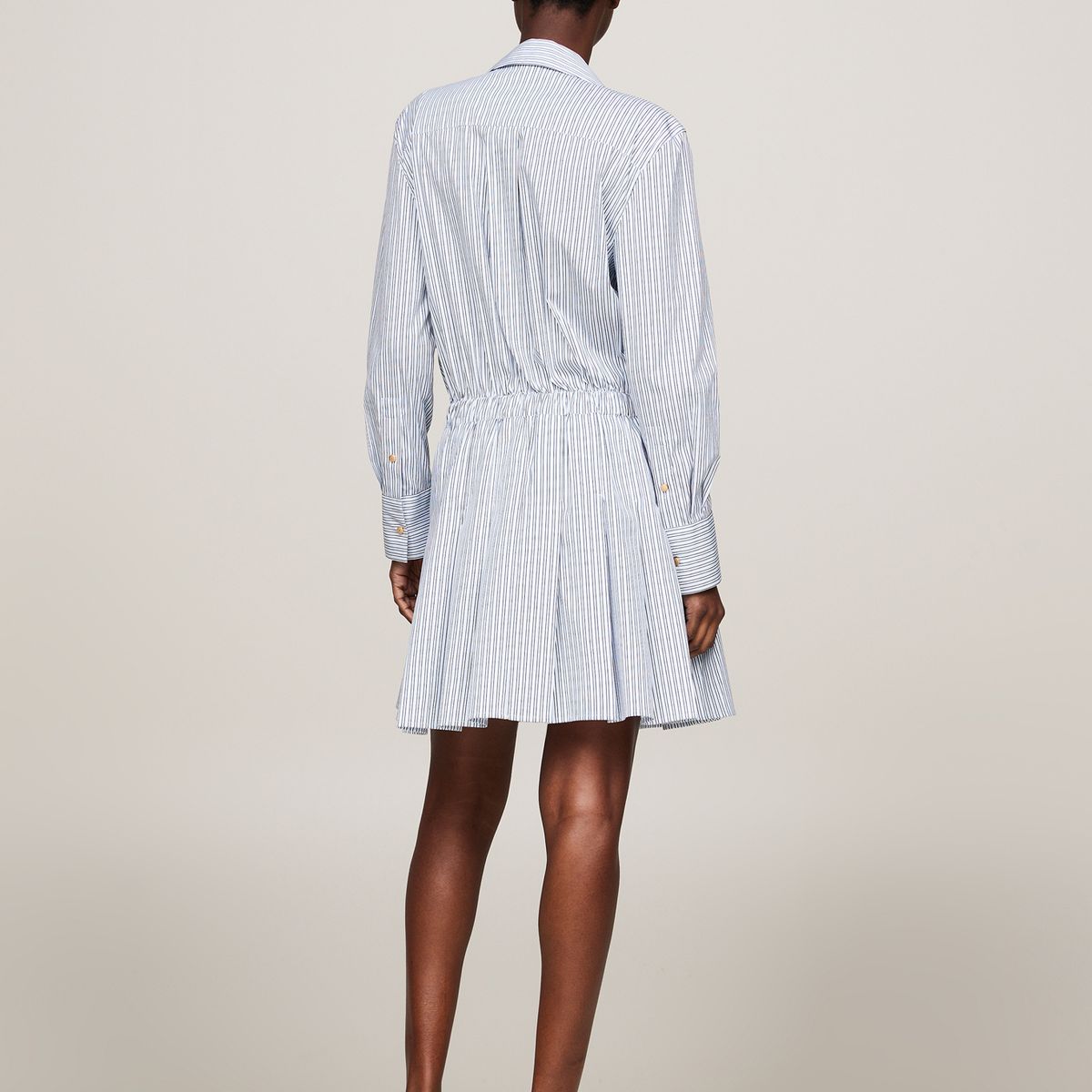 TOMMY HILFIGER - Vestido celeste corto plisado Tommy Hilfiger