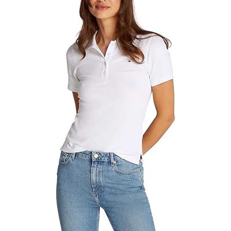 TOMMY HILFIGER - Polo blanco 1985 Collection slim de piqué Tommy Hilfiger