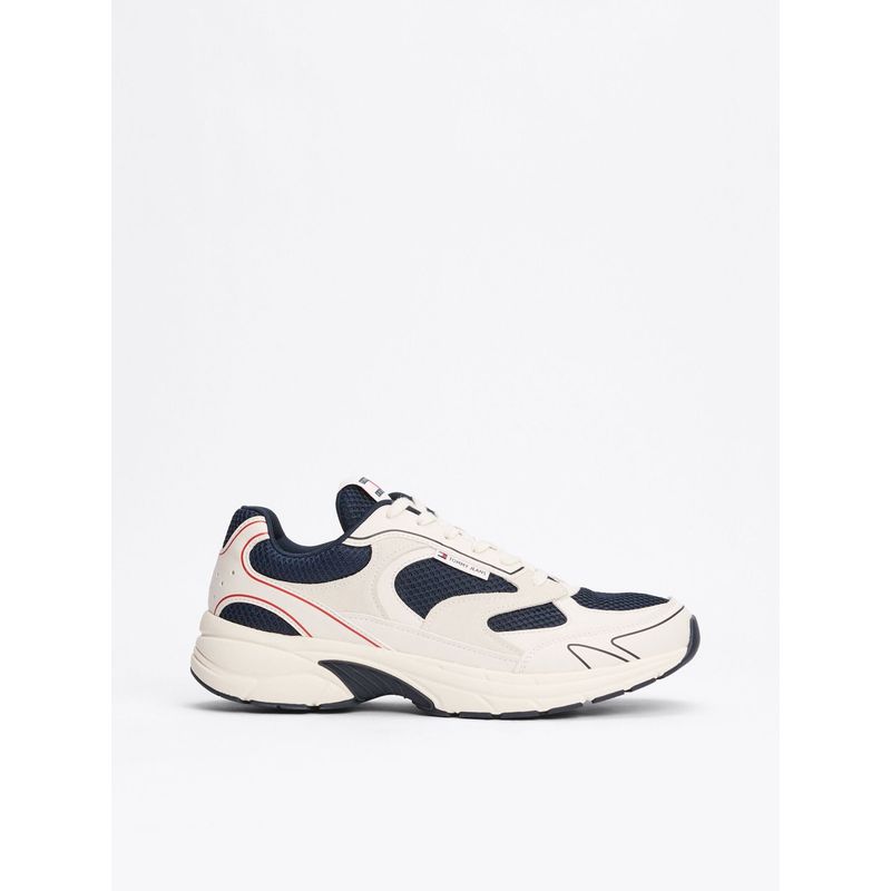 TOMMY HILFIGER - Tenis negro color block con mezcla de texturas Tommy Hilfiger