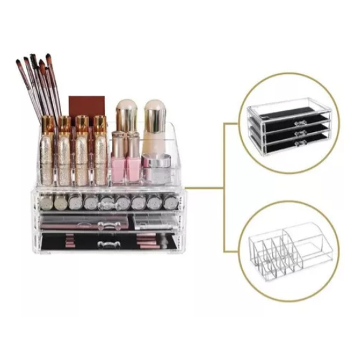 GENERICO - Organizador De Maquillaje 4 Cajones Almacenador Cosmeticos