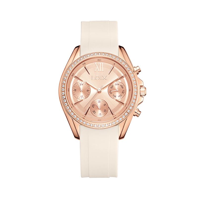 LOIX - Reloj mujer LA1135-3 beige con oro rosa tablero oro rosa