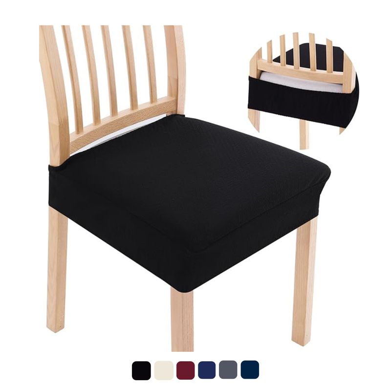 KARYTEX - Funda Protector Silla Comedor Elástico Sentadero Negro x6 Puestos
