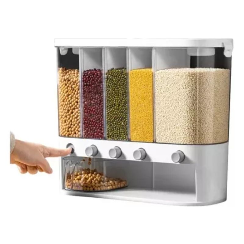 GENERICO - Dispensador Granos 6 Puestos Organizador Alimentos Cereales.