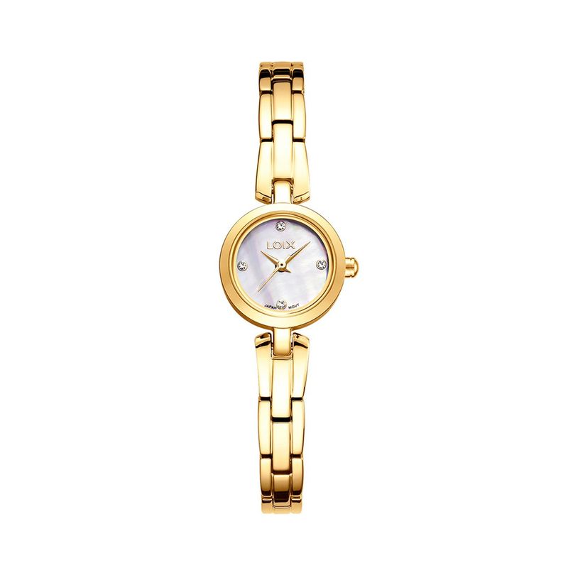 LOIX - Reloj mujer LA1139-4 Dorado con tablero blanco