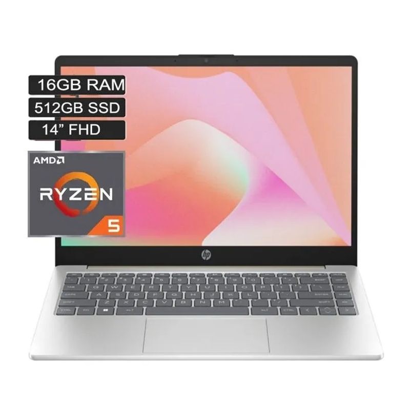 HP - Portatil Hp Laptop 14 AMD Ryzen 5 7520u RAM 16gb SSD 512gb Fhd