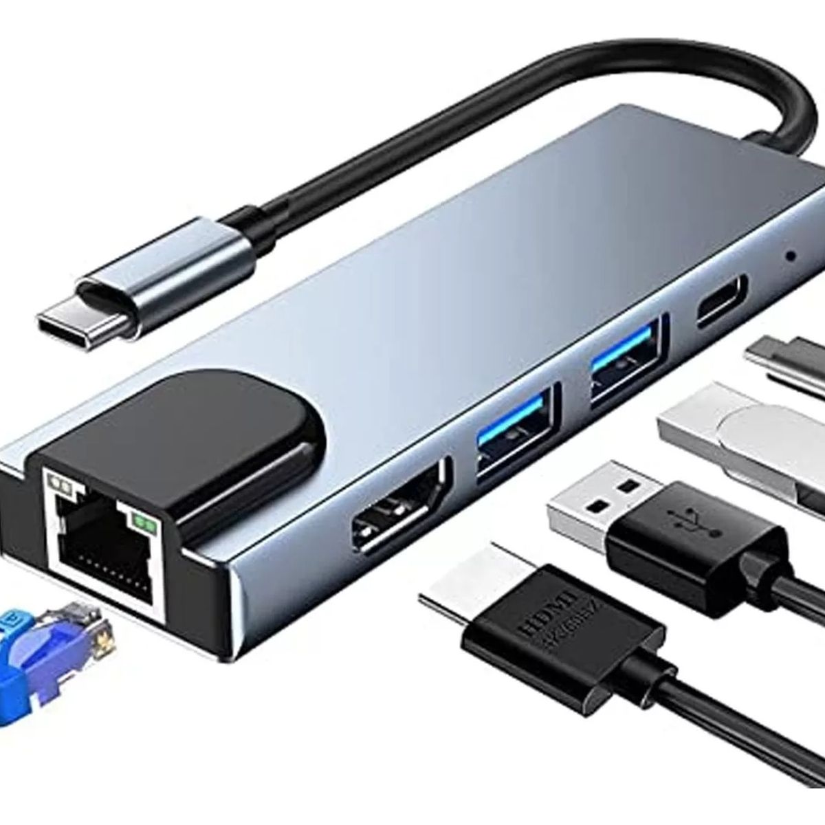 GENERICO - Adaptador 4en1 Hub Tipo C Multipuerto Usb Adaptador Ethernet