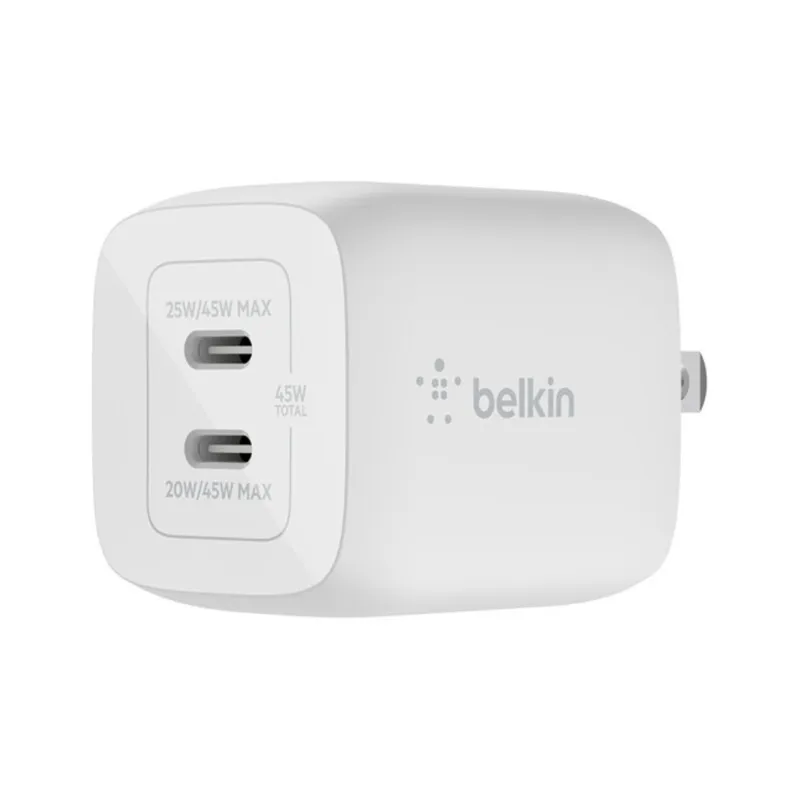 BELKIN - Cargador Pared Belkin Wch011dqwh Usb-c 45w Color Blanco