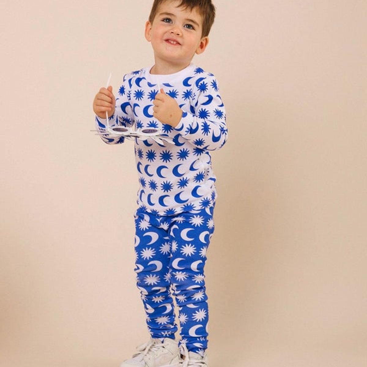 DOSOJOS - Pijama para niñas y niños en 100 algodón peruano estampado lunas