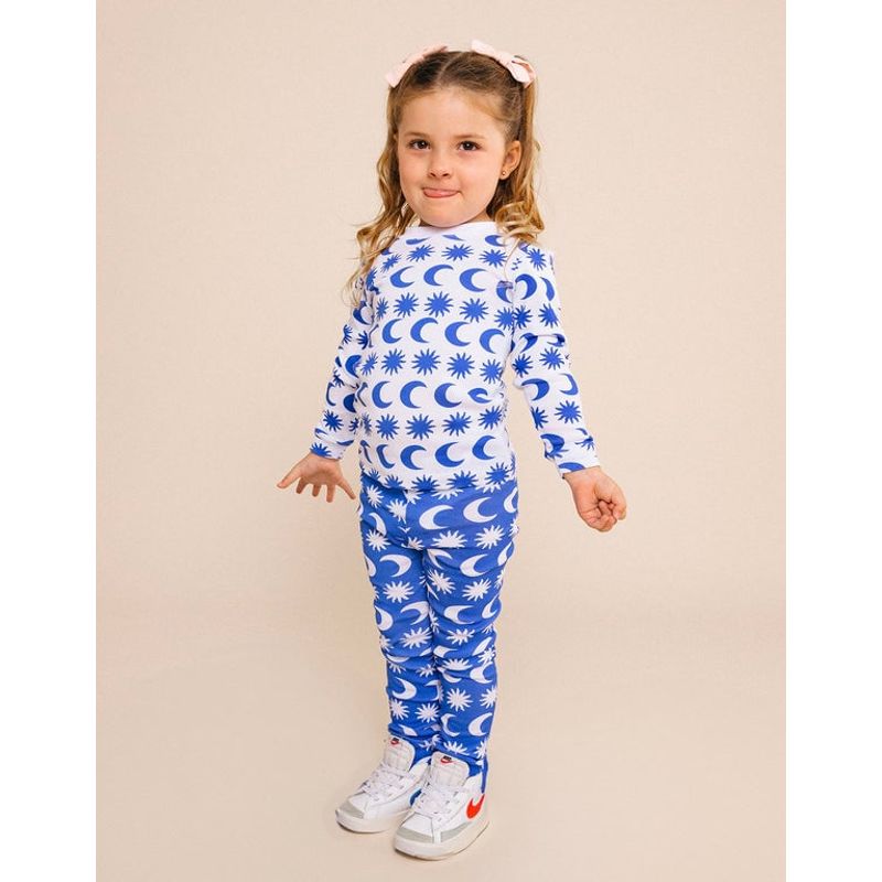 DOSOJOS - Pijama para niñas y niños en 100 algodón peruano estampado lunas
