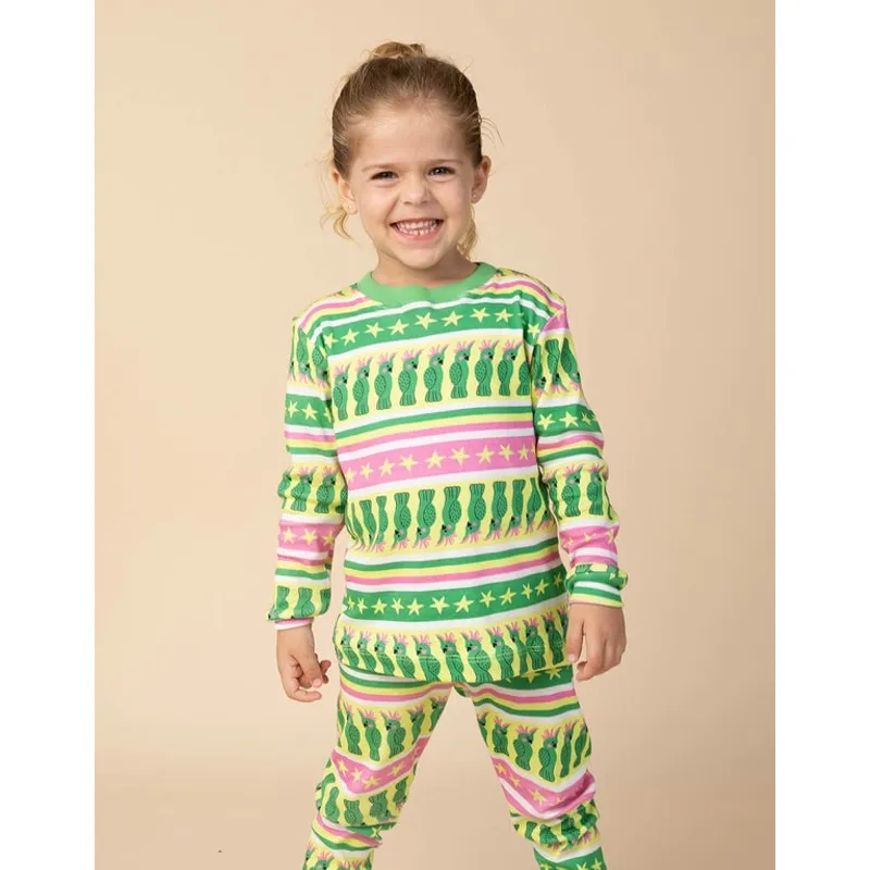 DOSOJOS - Pijama para niñas y niños en 100% algodón peruano - Cacatúas