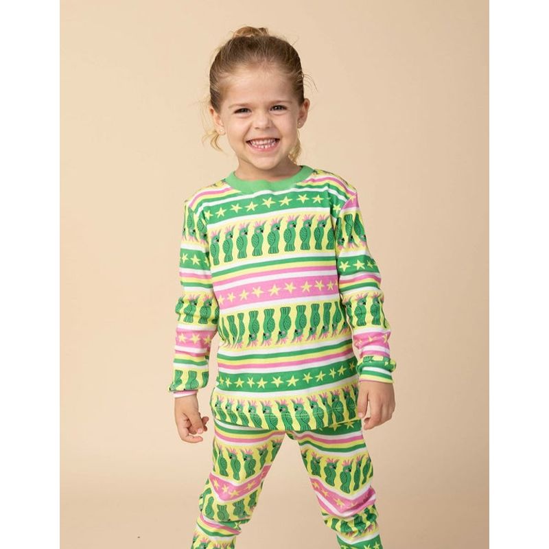 DOSOJOS - Pijama para niñas y niños en 100% algodón peruano - Cacatúas