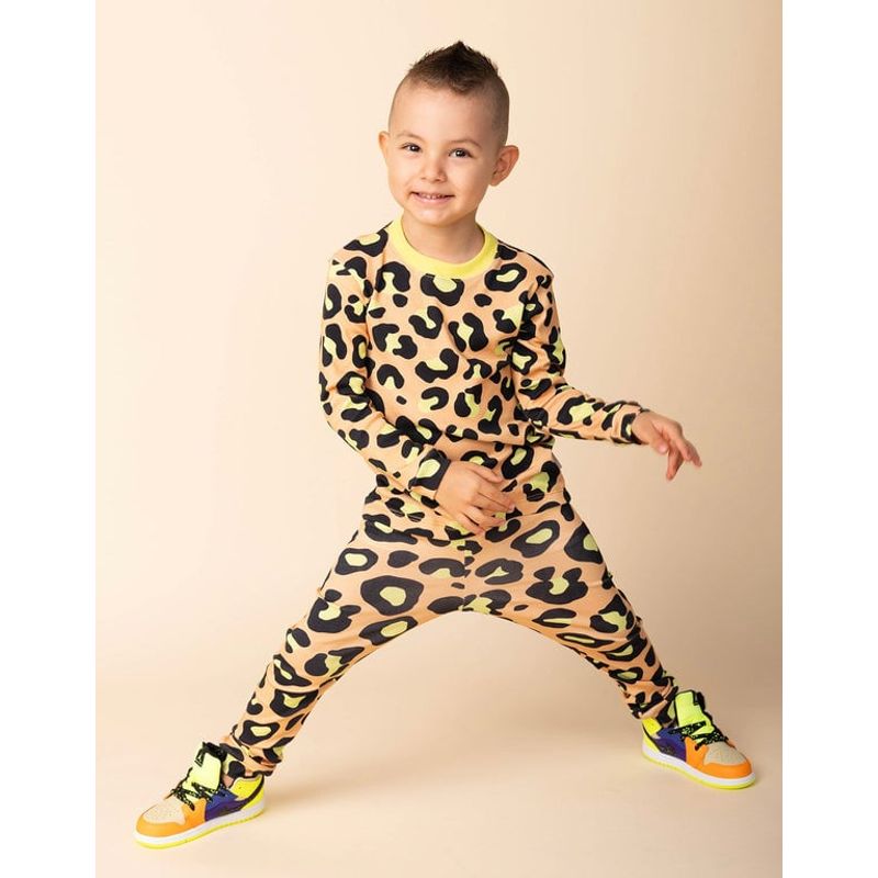DOSOJOS - Pijama estampada animal print unisex para niños en algodón peruano