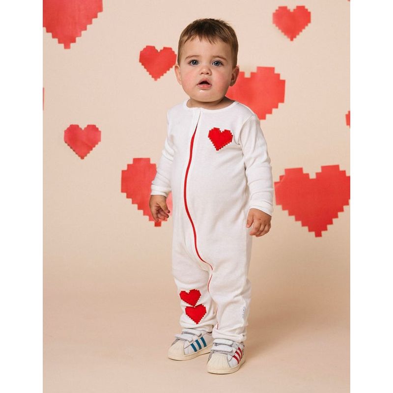 DOSOJOS - Pijama unisex para bebés en 100% algodón peruano corazones
