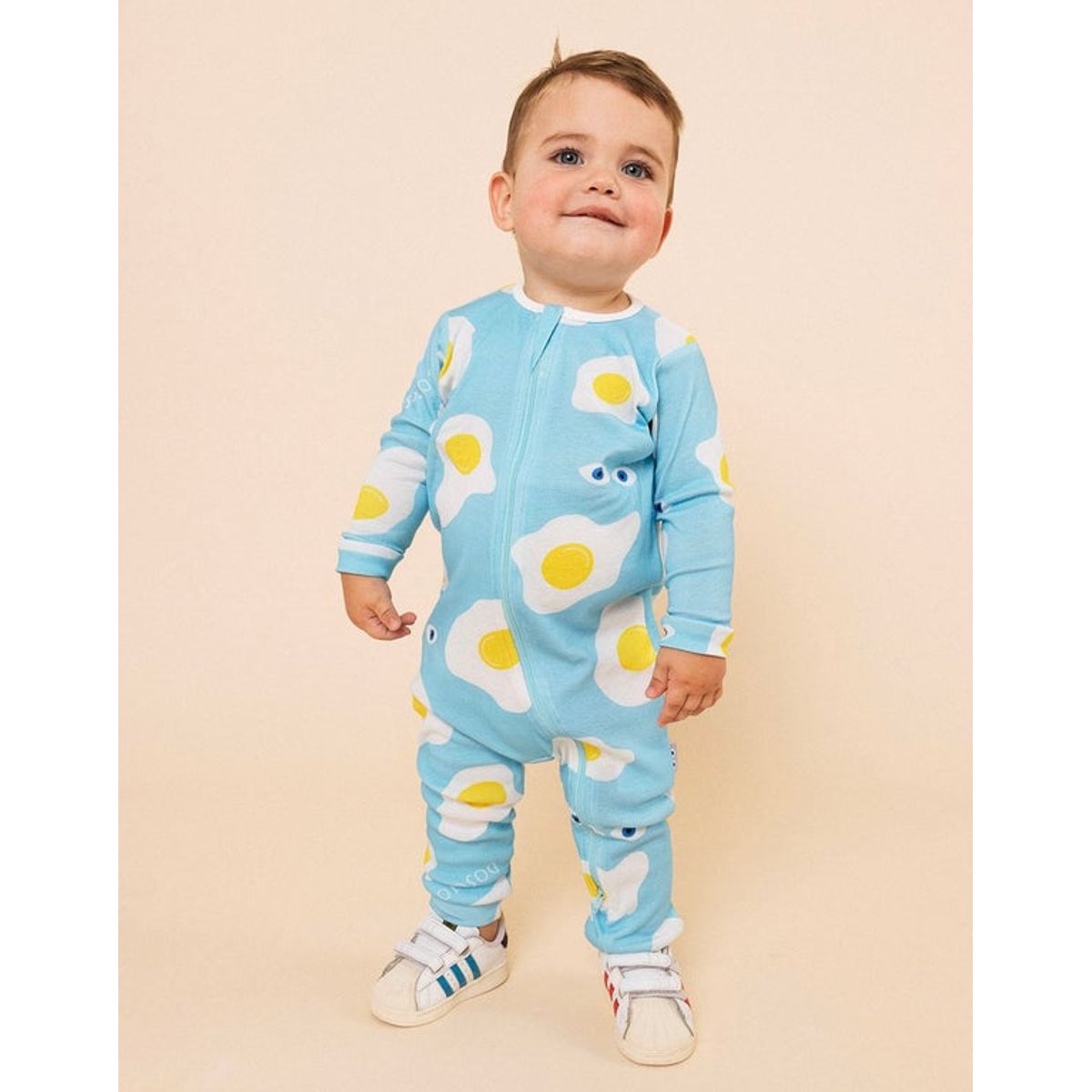 DOSOJOS - Pijama para bebés de algodón peruano - estampado huevos