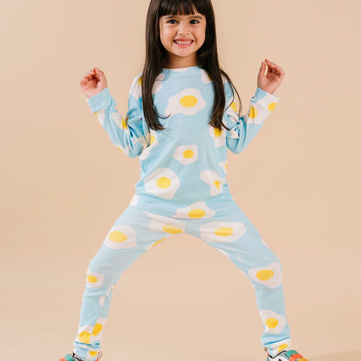 DOSOJOS - Pijama unisex en algodón peruano para niños - estampado huevos
