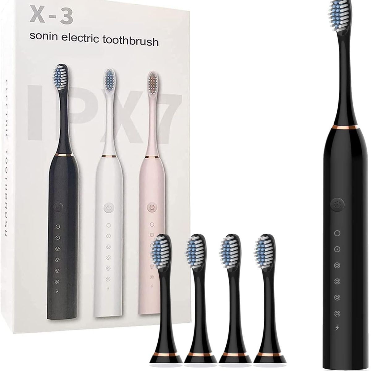 GENERICO - Cepillo de Dientes Eléctrico Sónico 6 Modos IPX7 Recargable