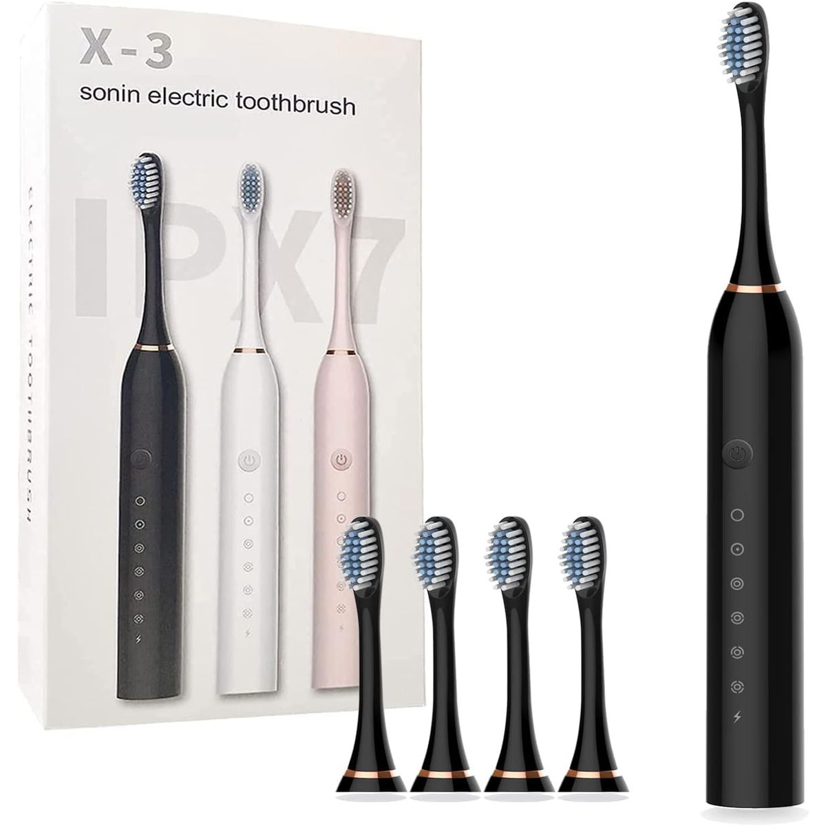 GENERICO - Cepillo de Dientes Eléctrico Sónico 6 Modos IPX7 Recargable