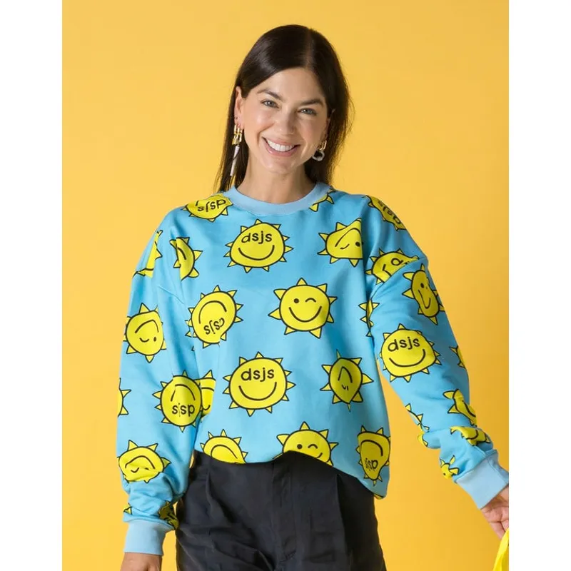 DOSOJOS - Buzo unisex oversized en algodón peruano adultos - soles azules