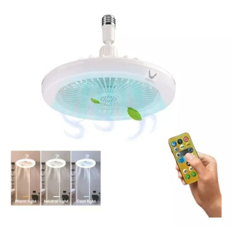 GENERICO - Ventilador con lámpara y control remoto